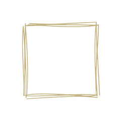 Beige hand drawn square frame border on transparent background