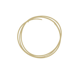 Delicate beige hand-drawn circle outline, a soft doodle frame or highlighting element