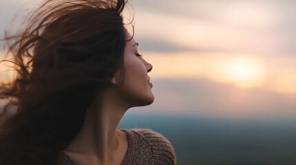 Woman with long hair