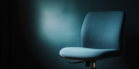 Blue chair with a black back