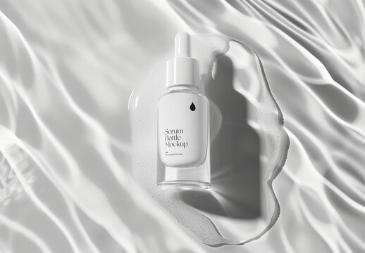 Elegant Serum Bottle Mockup Design PSD