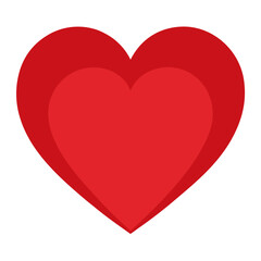 A simple red heart illustration with a smaller red heart nested inside on a white background.