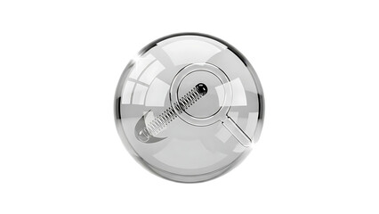 Naklejka premium Close up of a light bulb reflecting a room isolated on transparent background