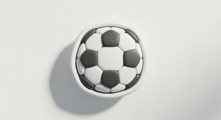 Obraz premium Soccer ball in white bowl on plain background with shadow