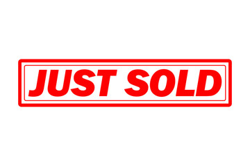 JUST SOLD - Red Rubber Stamp with text JUST SOLD 
