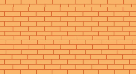 Obraz premium Seamless repeating pattern of a classic orange or light brown brick wall with horizontal mortar lines for architectural backgrounds.