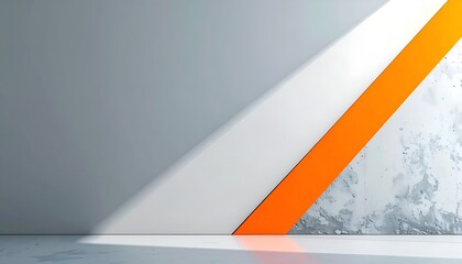 Abstract Modern Geometric Background with Orange Diagonal Accent and Concrete Texture, Minimal Corporate Template