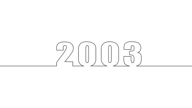 Year 2003: Simple design for the year 2003, showcasing a minimalist aesthetic with the number elegantly rendered.