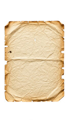 Vintage torn paper texture isolated on transparent background