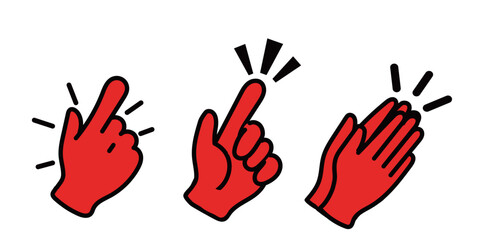 指さしと拍手するベクターイラスト