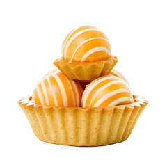 Orange cake on a white background