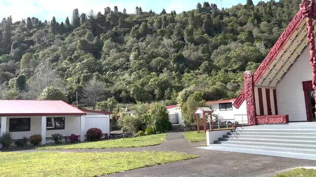 Waikohatu Marae, Maori Spiritual and Community place, Lake Rotoiti, New Zealand. North Island