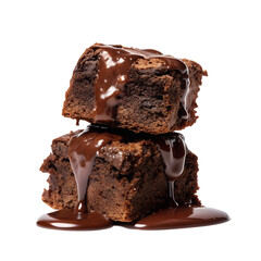 Chocolate cake with cream slice on plate