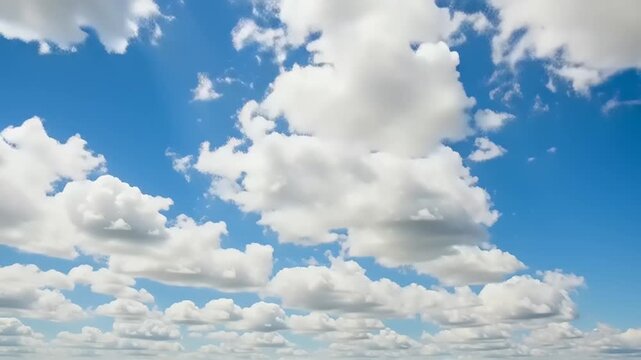blue sky with white puffy clouds