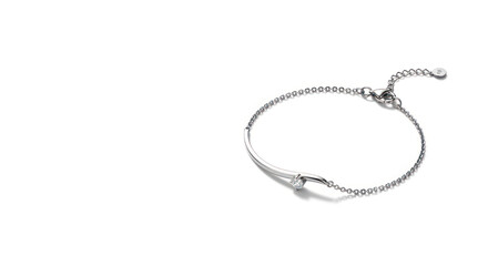 Silver Chain Bracelet with Clasp and Slider.