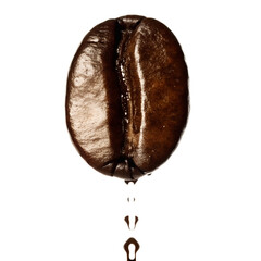 Roasted coffee beans on white background