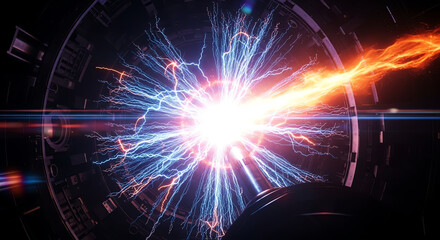 High-energy Electric Discharge and Lightning Phenomenon in a Dynamic Scene.