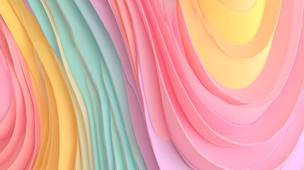 Obraz premium Abstract Layered Design with Smooth Curves in Soft Pastel Tones Creating a Tranquil Background