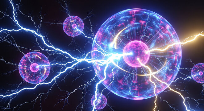Visualization of Atomic and Subatomic Particle Interactions with Electric and Magnetic Fields.