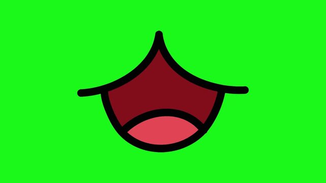 Animation with mouth and smile green baground