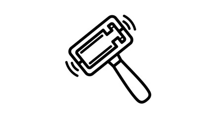 A simple line drawing of a vibrating electric razor on a white background.