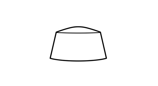 Simple line drawing of a truncated cone shape with a flat top surface.