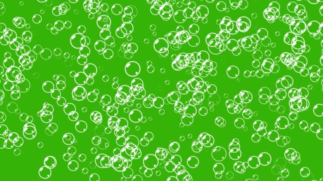 White water bubbles going up on green screen background. Champagne bubbles- Rising white foam bubbles. Slow motion rising air bubbles. Looping animation. Anime liquid- Air bubbles floating in the sky.