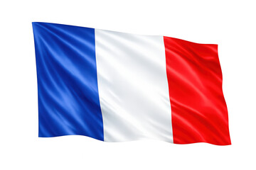 France national flag waving, representing patriotism, nation, politics, and culture with transparent background