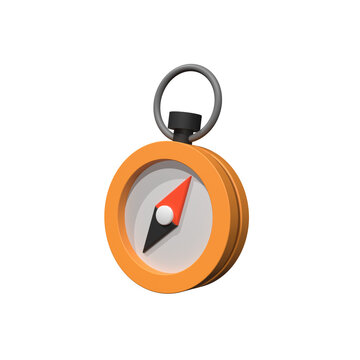 Compass 3d cartoon icon on transparent background
