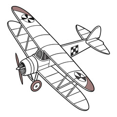 Vintage biplane aircraft with checkered markings airplane © MST SAHIDA  BEGUM 