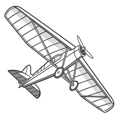 Vintage biplane flying with propeller and white background © MST SAHIDA  BEGUM 