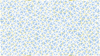 Obraz premium Intricate Yellow and White Geometric Pattern on Blue Background