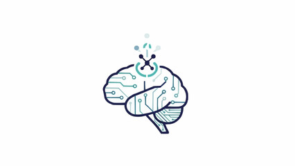 Obraz premium Human Brain with Idea Bulb Illustration.