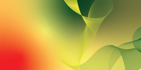 Bisque red and green  abstract shape grainy gradient background with black backdrop and noisy texture for wide banner poster and header design © Nusrat