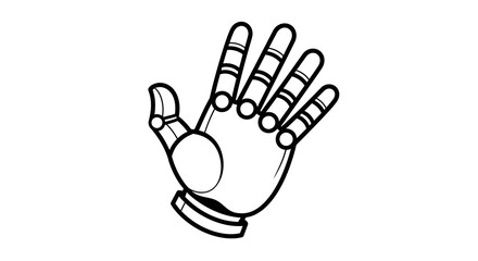 Obraz premium Futuristic automation hand symbol, a graphic design of robotic hand technology concept