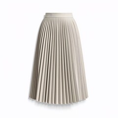 White Pleated Midi Skirt Fashion Clothing.