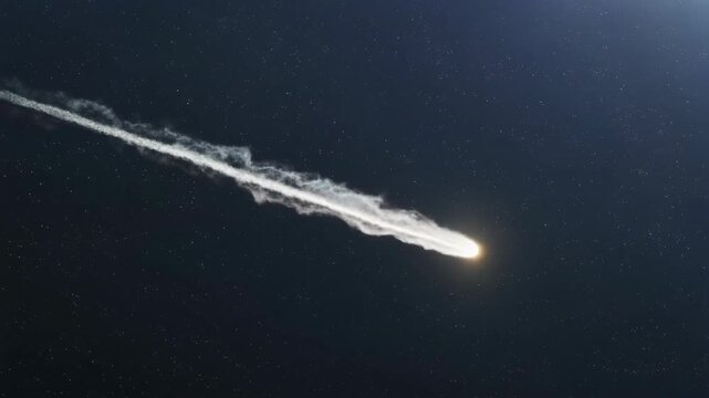 Celestial spectacle: Comet tail formation in space as solar wind interacts with ions