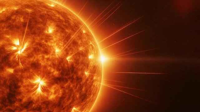 Close-up of the Sun's chromosphere with erupting spicules