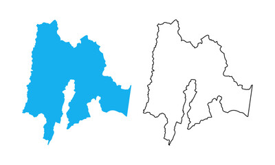 Obraz premium map of Cundinamarca is a Department of Colombia. Map with detailed outlines and blue silhouettes