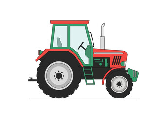 Obraz premium Tractor illustration viewed from the side on a plain background