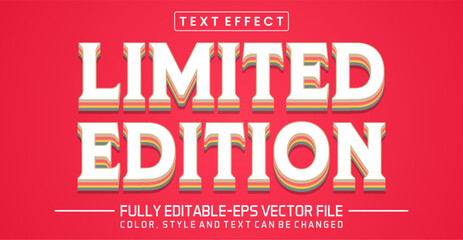 Limited Edition Editable Text Effect, 3D Retro Layered Rainbow Typography
