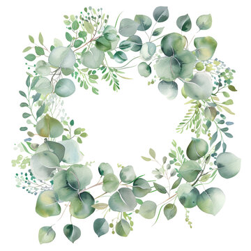 Eucalyptus Leaves Forming a Circular Wreath 1.