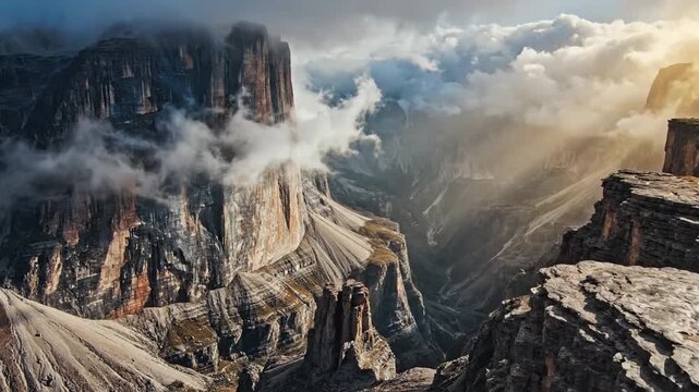 Mountain Landscape with Clouds.