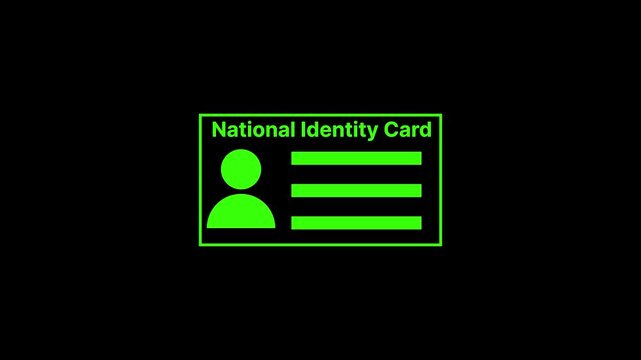 Id card icon with a person for identification purposes with user profile.Id card icon employee badge, driver license and staff identification concept. 