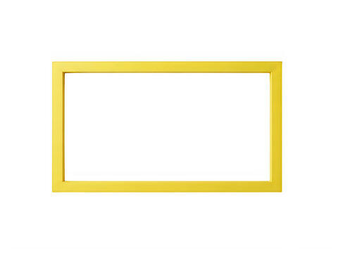A large, rectangular, yellow frame with a white center, set against a white background