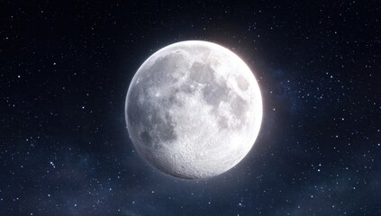 Obraz premium Stylish photo of Full moon in a starry night sky