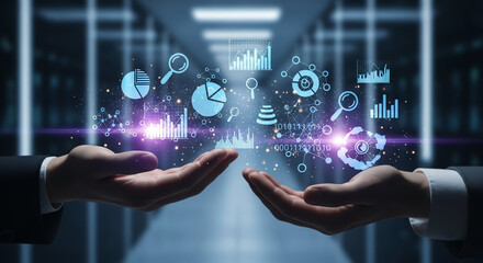 Fototapeta premium Futuristic Digital Data Transfer and Technology Concept Illustration.