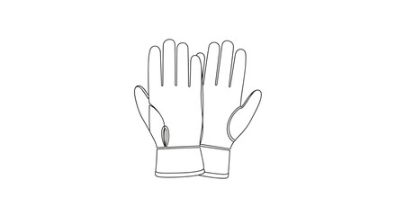 Obraz premium Simple Line Drawing of Gloves.