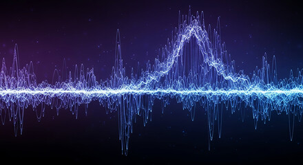 Dynamic Digital Sound Wave Visualization in Bright Blue Color.