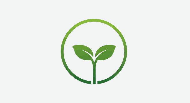 Green Sprout Seedling in Circle Logo - Nature & Growth Concept